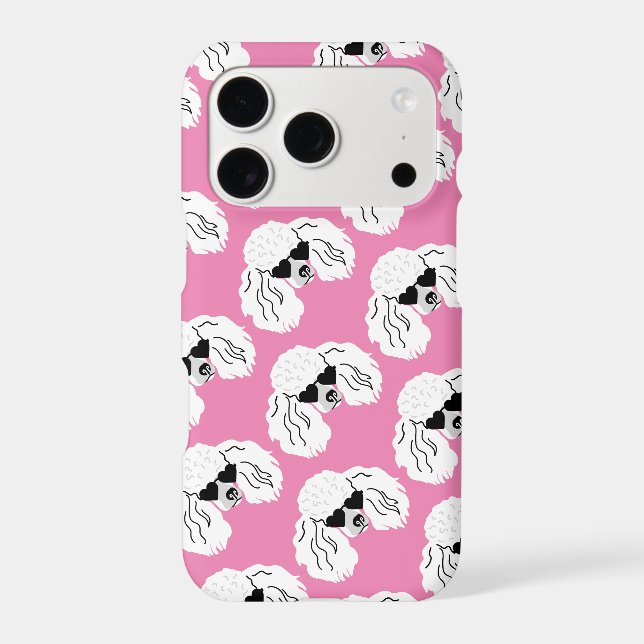Poodle Pattern Cute Pink iPhone Case (Back)
