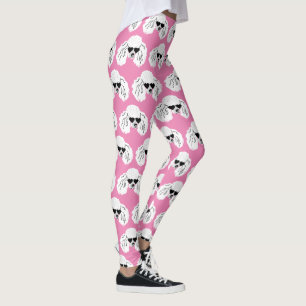 Poodle Pattern Cute Pink Leggings