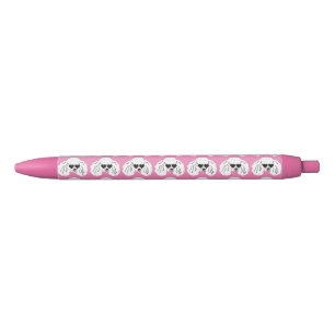 Poodle Pattern Cute Pink Pen