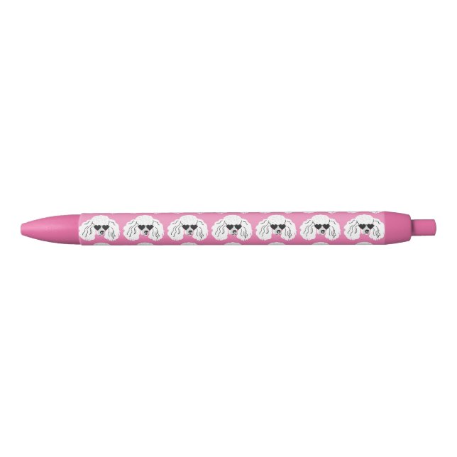 Poodle Pattern Cute Pink Pen (Front)