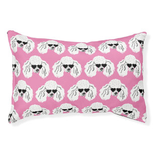 Poodle Pattern Cute Pink Pet Bed