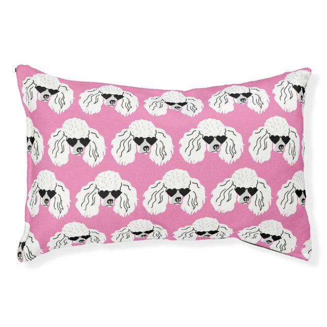 Poodle Pattern Cute Pink Pet Bed (Front)