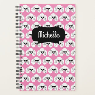 Poodle Pattern Cute Pink Planner