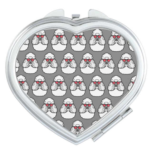 Poodle Pattern Funny Compact Mirror (Front)