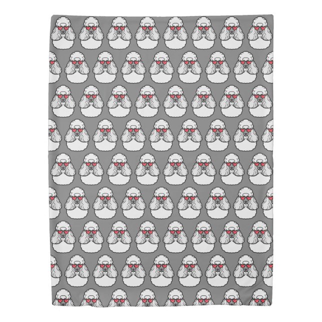 Poodle Pattern Funny Duvet Cover (Front)