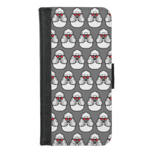 Poodle Pattern Funny iPhone 8/7 Wallet Case