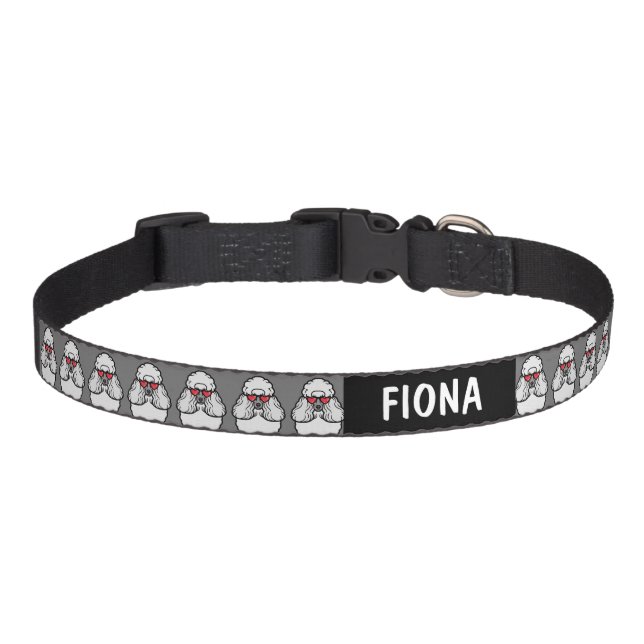 Poodle Pattern Funny Pet Collar (Front)