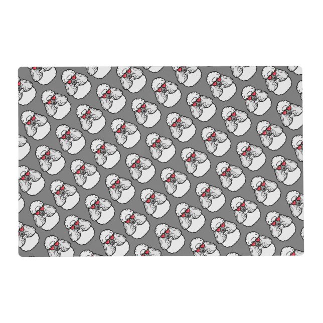 Poodle Pattern Funny Placemat (Front)
