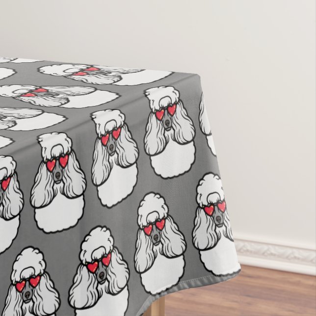 Poodle Pattern Funny Tablecloth (In Situ)