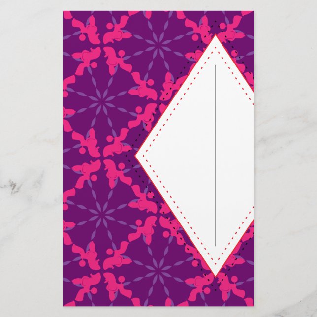 Poodle Pattern Illustration customizable  Stationery (Front)