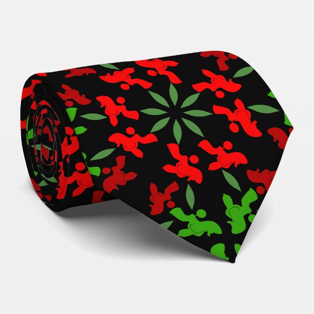Poodle Pattern Illustration customizable  Tie (Rolled)