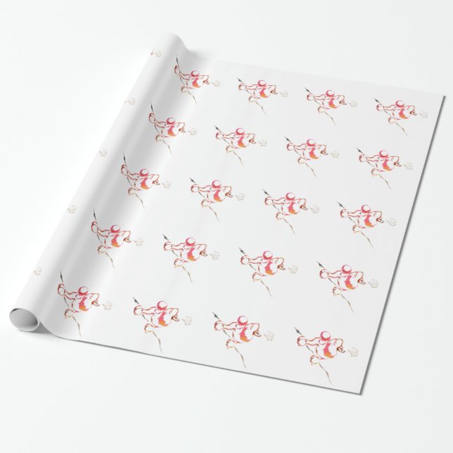 Poodle Pattern Illustration customizable  Wrapping Paper (Unrolled)
