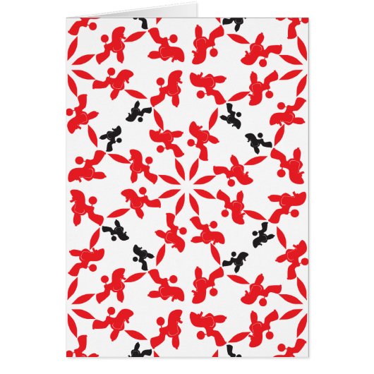 Poodle Pattern red Cards (Front)