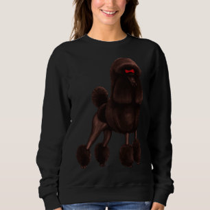 Poodle Pattern  White Sweatshirt