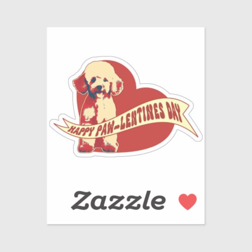 Poodle Pawlentines Day Vinyl Sticker