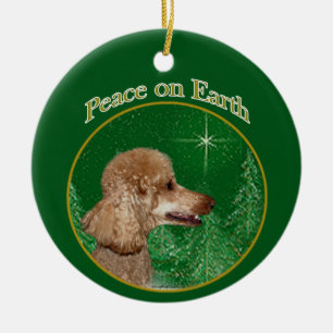 Poodle Peace Ceramic Ornament