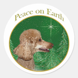 Poodle Peace Classic Round Sticker