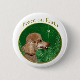 Poodle Peace Pinback Button