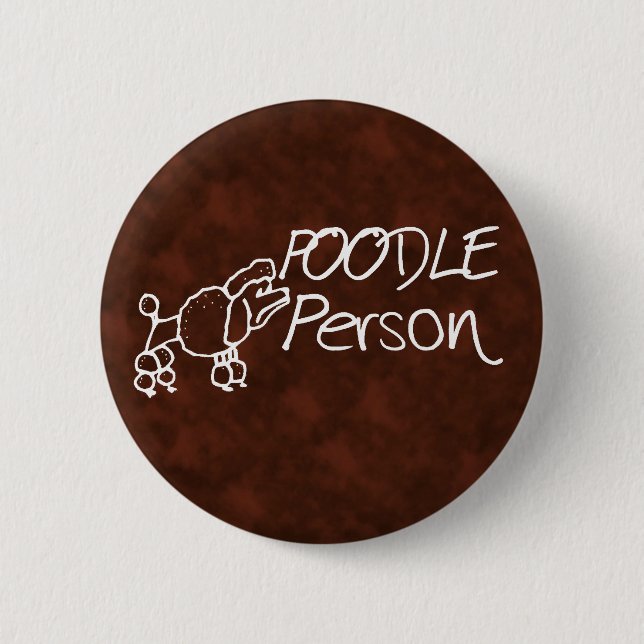 Poodle Person Pinback Button (Front)
