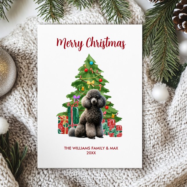 Poodle Personalized Dog Family Christmas Holiday Card (Creator Uploaded)