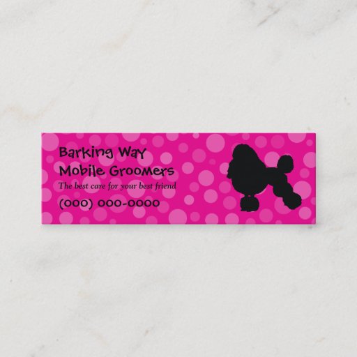 Customizable Poodle Pet Care Pink Business Cards