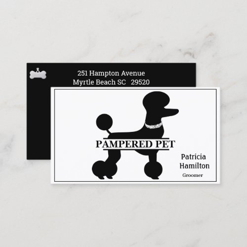 Poodle Pet Groomer Vet Business Card