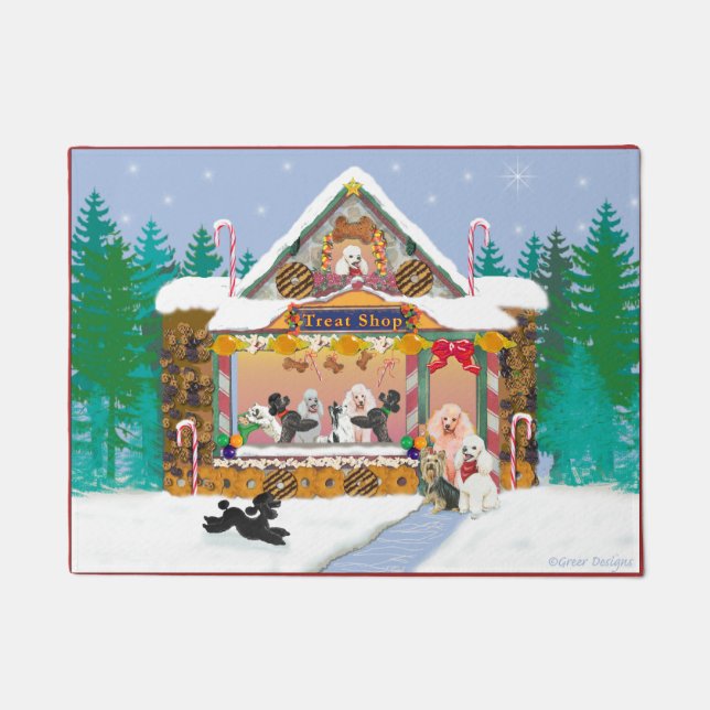 Poodle Pet Treat Shop Doormat (Front)