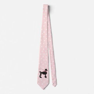 Poodle Pink Polka Dot Neck Tie