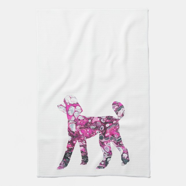Poodle, Pink Poodle, Poodle  Kitchen Towel (Vertical)