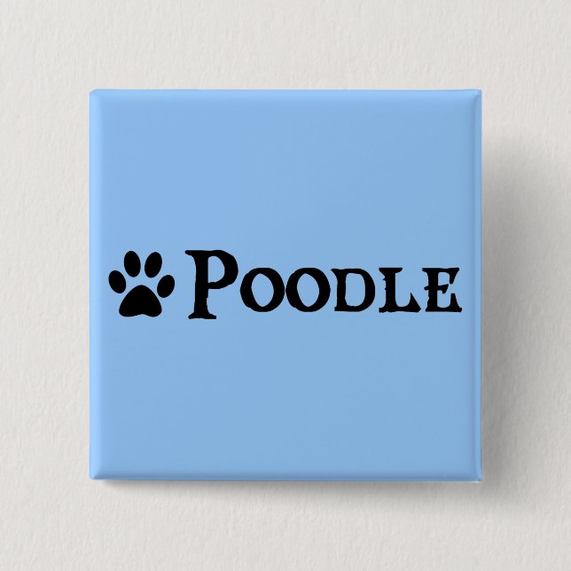 Poodle (pirate style w/ pawprint) button (Front)