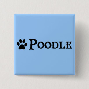 Poodle (pirate style w/ pawprint) button