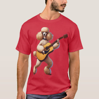 Poodle Playing Acoustic Guitar Player Dog Lover vi T-Shirt