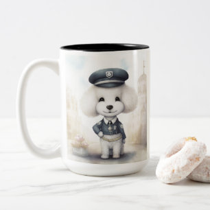 Poodle Police Force...Paws in Action Two-Tone Coffee Mug