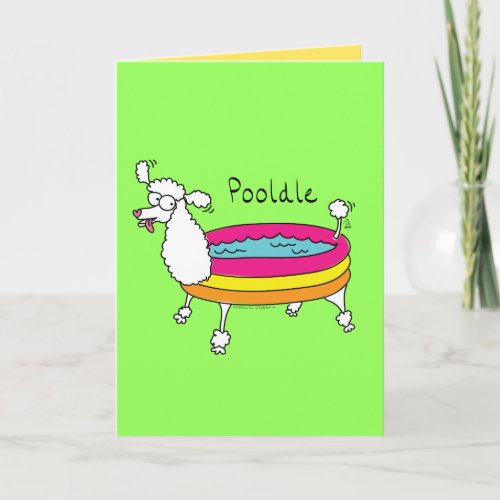 Poodle Pool Cute Summer Greeting Card Pooldle