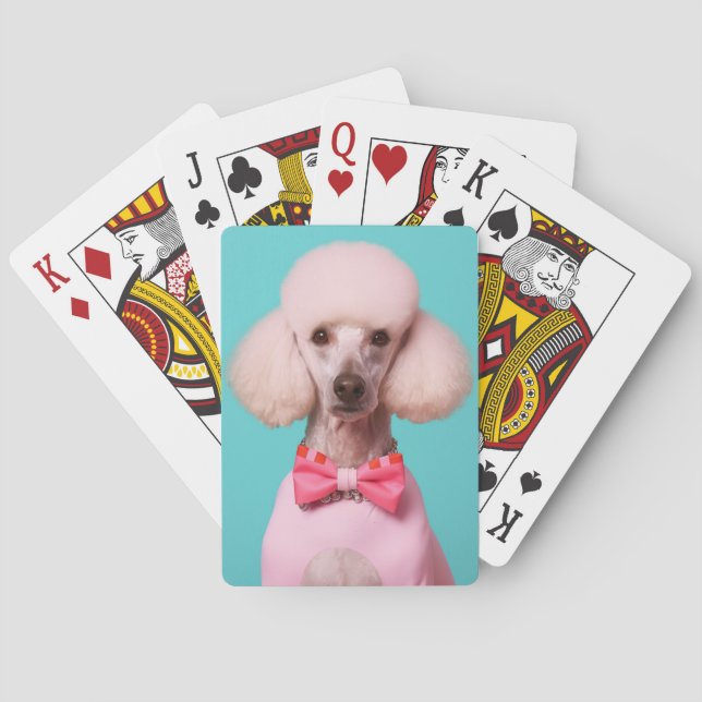 Poodle Pop Art – Elegant & Retro  Poker Cards (Back)