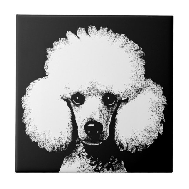 Poodle Pop Art Inspired Retro Chic Ceramic Tile (Front)