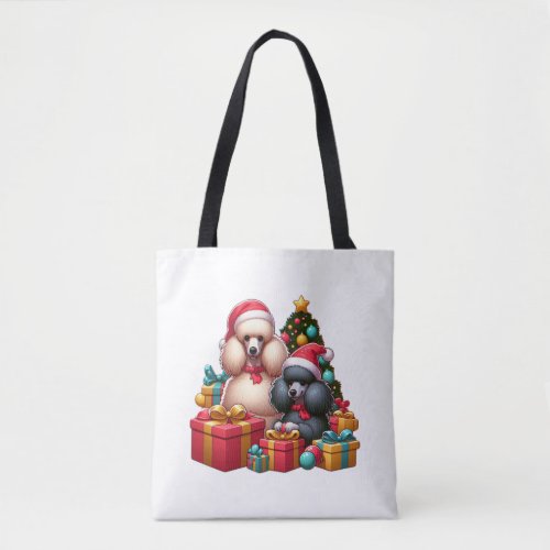 Poodle Present Pals Festive Hats and Gift Galore C Tote Bag