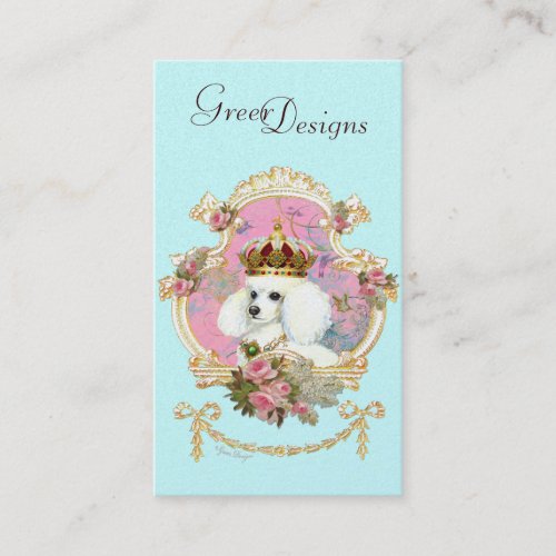 Poodle Princess n Pink Roses Business Card