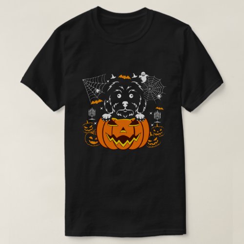 Poodle pumpkin funny halloween costume dog lover T_Shirt