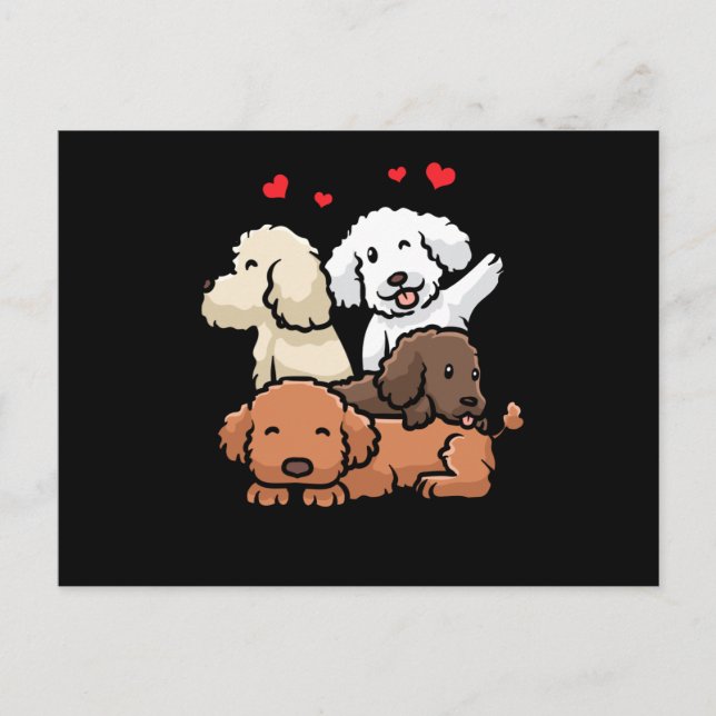 Poodle Puppies Postcard (Front)
