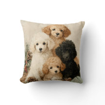 Poodle Puppies Vintage Christmas