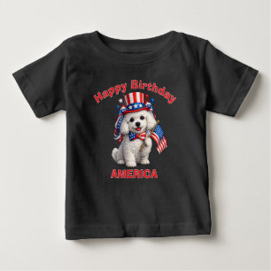 Poodle Puppy (2k) Patriotic Kid T-Shirt