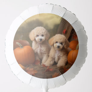Poodle Puppy Autumn Delight Pumpkin Balloon