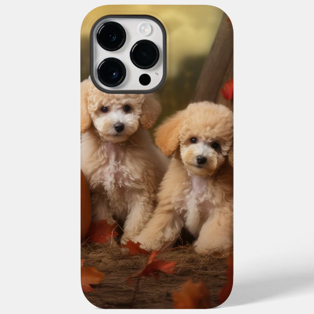 Poodle Puppy Autumn Delight Pumpkin Case-Mate iPhone Case (Back)