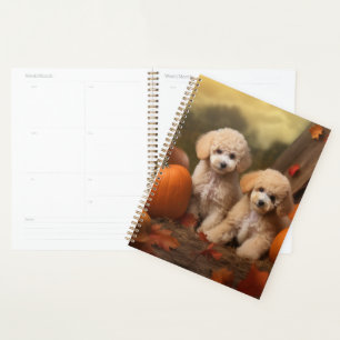 Poodle Puppy Autumn Delight Pumpkin Planner