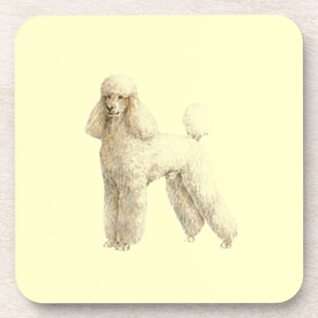 Poodle -- Puppy Clip Beverage Coaster (Front)