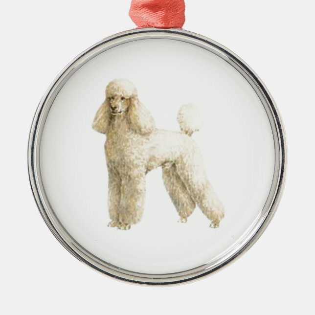 Poodle -- Puppy Clip Metal Ornament (Front)