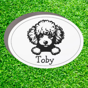 Poodle Puppy Personalized Theme Car Magnet