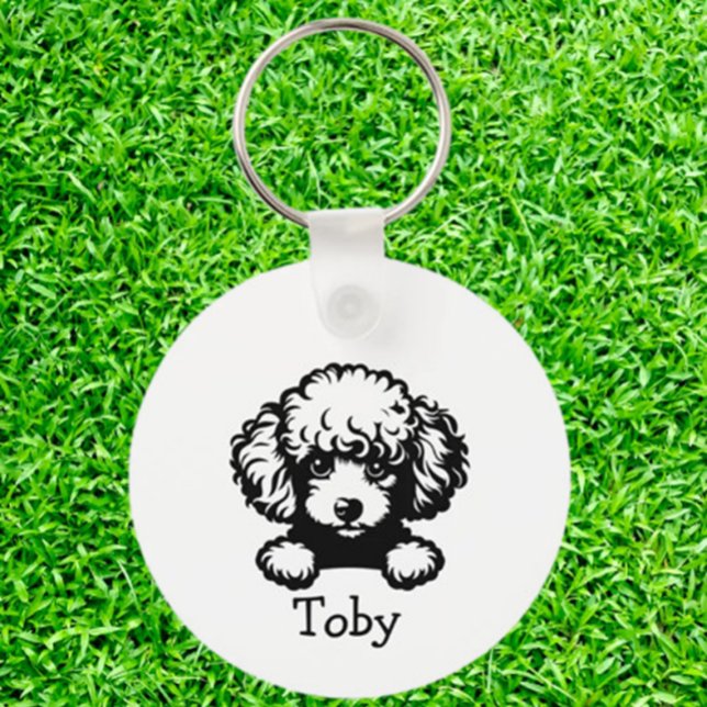 Poodle Puppy Personalized Theme Keychain ( These make wonderful gifts for anyone who adores their  poodle)