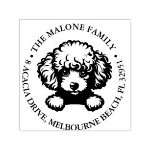 Poodle Puppy Personalized Theme Self-inking Stamp